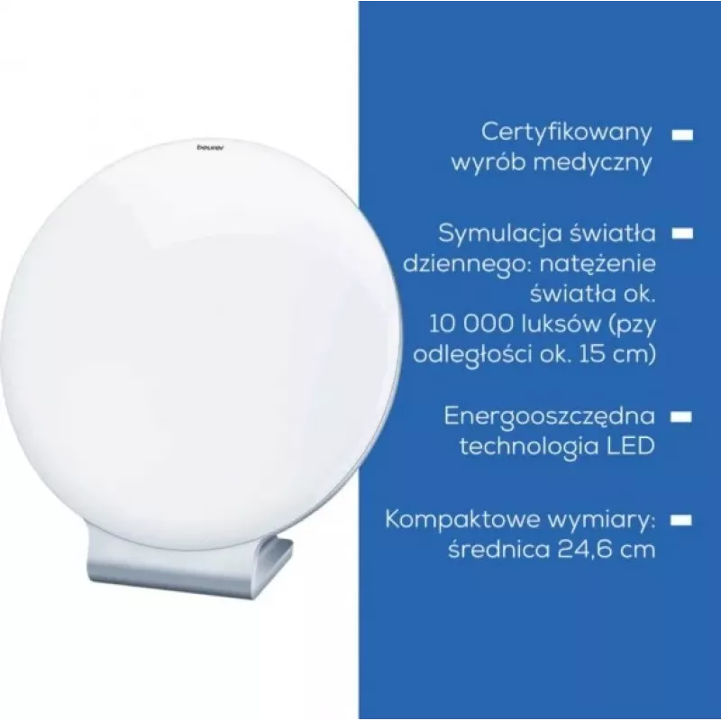 Gaismas terapijas lampa Beurer TL 50 60815 10000 luksi – dienasgaismas simulators sezonālai gaismas terapijai