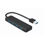 USB centrmezgls Gembird 4 portu USB 3.1 (Gen 1) — 4 porti, USB 3.2 Gen 1 Type-A, 5V/2.1A, 109×30×10 mm, melns