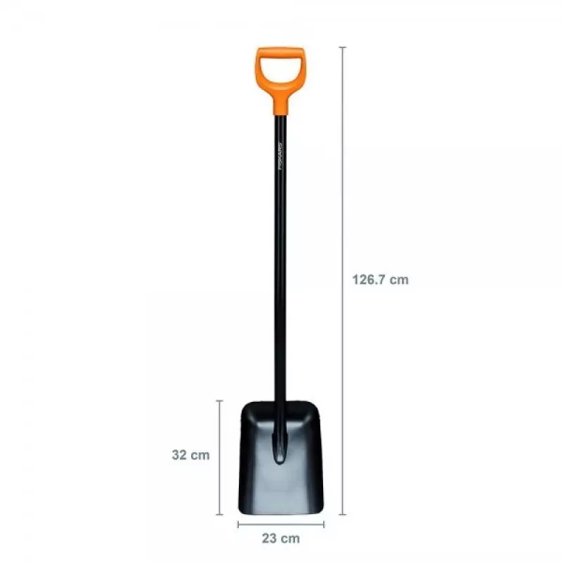 Fiskars Solid cieta metāla lāpsta ar D formas rokturi