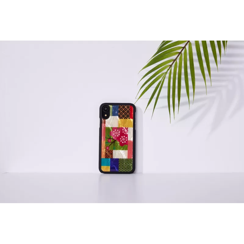 Telefona maciņš iKins iPhone XR — ķiršu ziedu raksts, melns