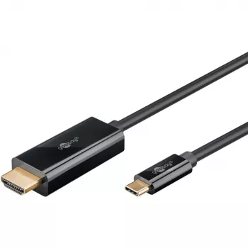 Goobay USB-C uz HDMI kabelis 4K 60 Hz 1 m melns - -Spraudnis> HDMI (75696)