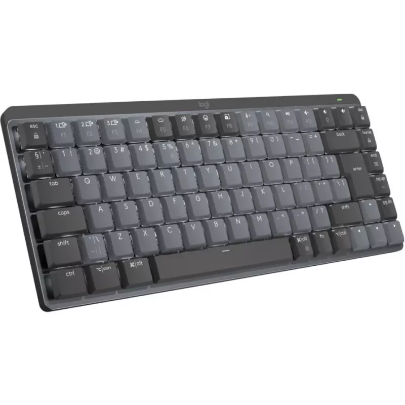 LOGITECH MX Mechanical Mini minimālistiska bezvadu apgaismota tastatūra - GRAPHITE - (US) INTL - 2.4GHZ/BT - N/A - EMEA - KLIKŠĶINOŠA