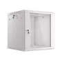 Lanberg pie sienas stiprināms instalācijas plaukts 19 inch 12U 600x600mm pelēks (stikla durvis)