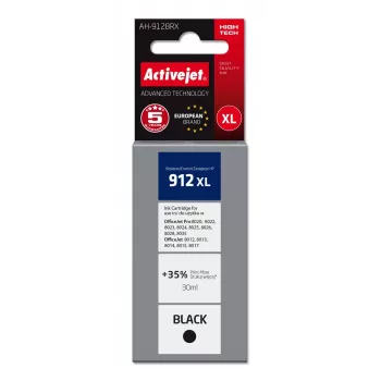 Activejet AH-912BRX tintes kasetne (maiņas detaļa priekš HP 912XL 3YL84AE; Premium; 1100 lapas; 30 ml, melna)