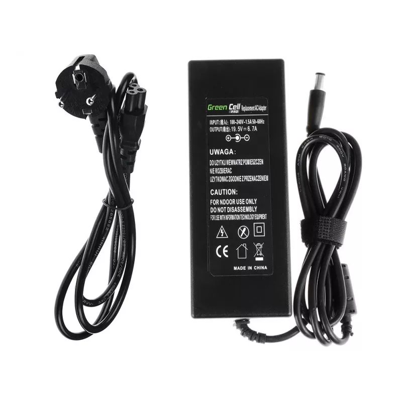 Strāvas adapteris zaļa Cell AD35P 130 W maiņstrāvas-līdzstrāvas 19,5 V 6,7 A klēpjdatoriem, iekštelpām, melns