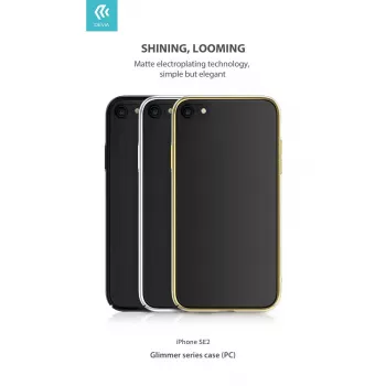 Aizsargājošs tālruņa maciņš Devia Glimmer sērija iPhone SE2, zelta, ciets PC aizmugurējais vāciņš