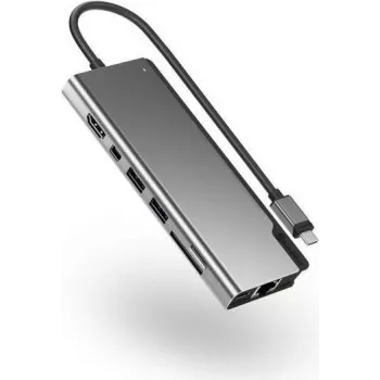 ALOGIC ULDPLSV2-SGR piezīmjdatora dokstacija un portu replikators, vadu, USB 3.2 Gen 1 (3.1 Gen 1) Type-C, melns - pelēks (ULDPLSV2-SGR)