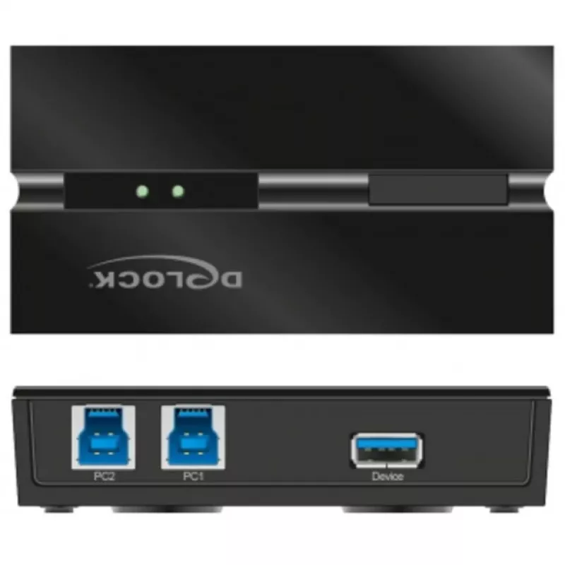 DeLOCK 11495 datora datu pārslēdzējs 5 Gbit/s, melns, plastmasa