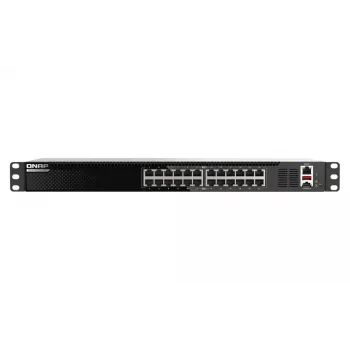 QNAP QSW-M3224-24T tīkla slēdzis Managed L3 10G Ethernet (100/1000/10000) 1U melns, sudraba