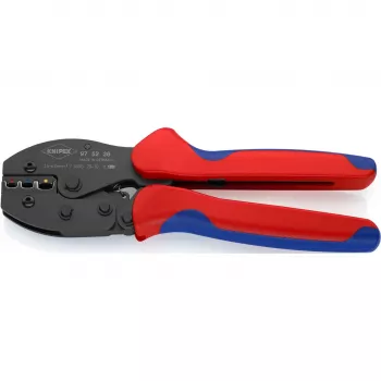 Krimperis Knipex PreciForce modelis 975236 SB — izolēti rokturi melnā, zilā un sarkanā krāsā