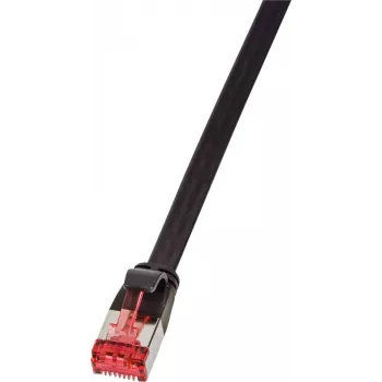 Logilink SlimLine - komutācijas kabelis - RJ-45 (V) uz RJ-45 (V) - 10 m - U/FTP, PiMF - CAT 6a - Plakans, bez aizķeršanās, formēts - Melns (CF2093S)