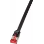 Logilink SlimLine - komutācijas kabelis - RJ-45 (V) uz RJ-45 (V) - 10 m - U/FTP, PiMF - CAT 6a - Plakans, bez aizķeršanās, formēts - Melns (CF2093S)