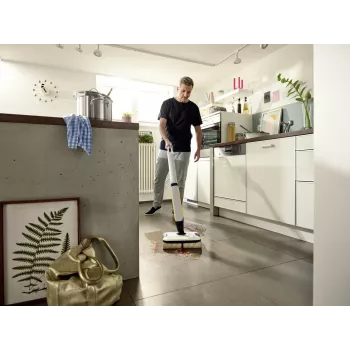 Kärcher FC 7 CORDLESS Elektriskā slota ar akumulatoru, mitrā tīrīšana, bez maisa, melna, balta, dzeltena, 2,85 Ah