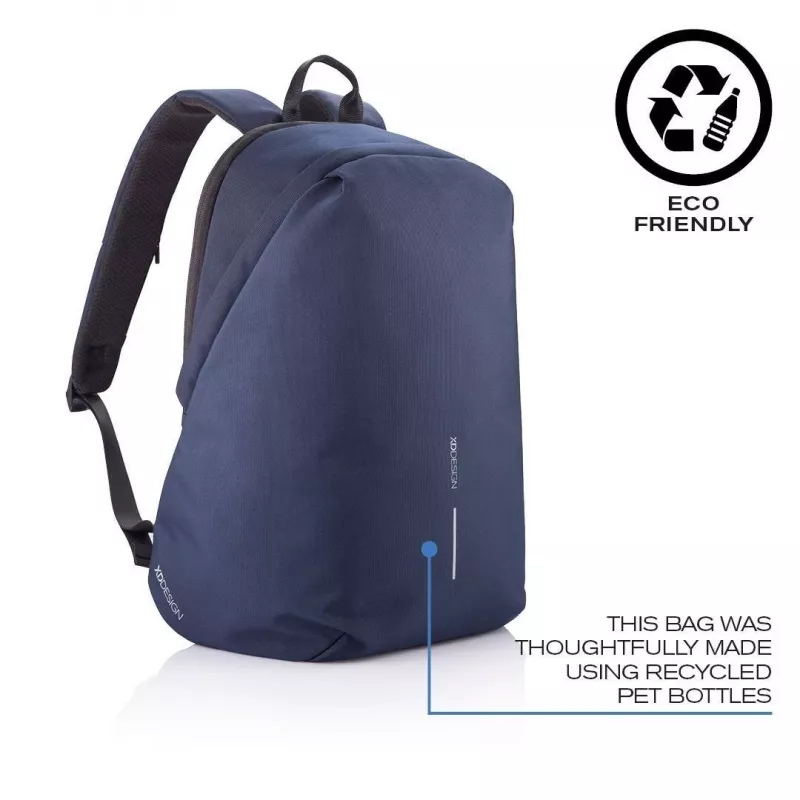 Ikdienas mugursoma XDDESIGN Bobby Soft ar 15,6 collu klēpjdatora nodalījumu, 16 l, tumši zila, PET