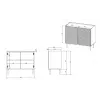 Kumode Cama Meble ONDA 2D 98x45x85 cm, melna, skaidu plātnes rāmis