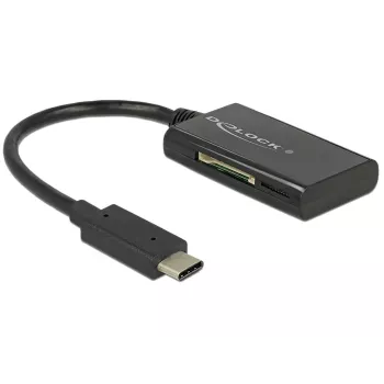Delock USB 3.1 Gen 1 karšu lasītājs USB Type-C vīrišķais 4 sloti - Kartenleser - All-in-one (MMC, SD, miniSD, RS-MMC, TransFlash, MMCmobile, microSD, MMCmicro, SDHC, miniSDHC, microSDHC, SDXC, microSDXC, SDHC UHS-I, microSDHC UHS-I)