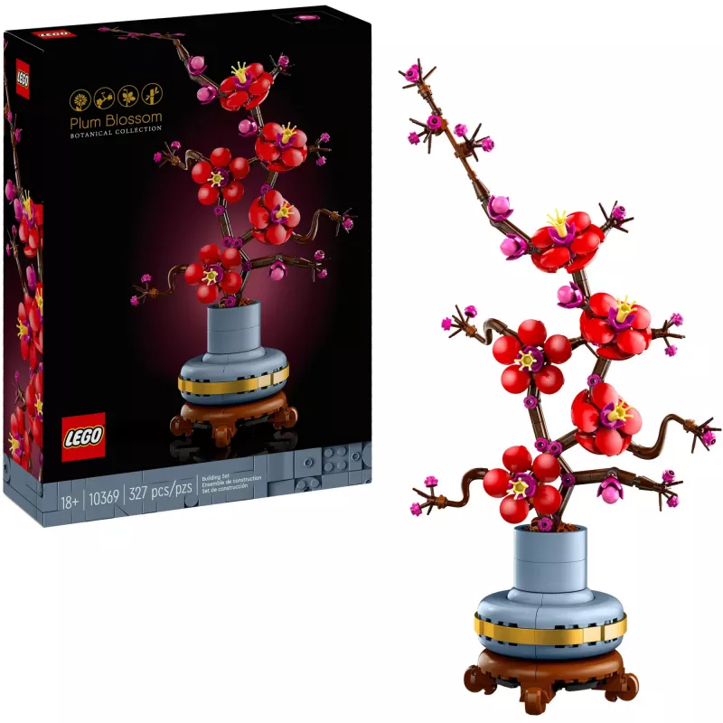 LEGO Icons Plūmju zieda dekoratīvais displeja komplekts 10369, Daudzkrāsains