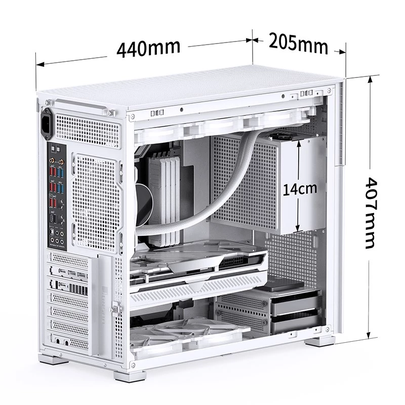 PC Case Jonsbo D41 MESH Midi Tower balta