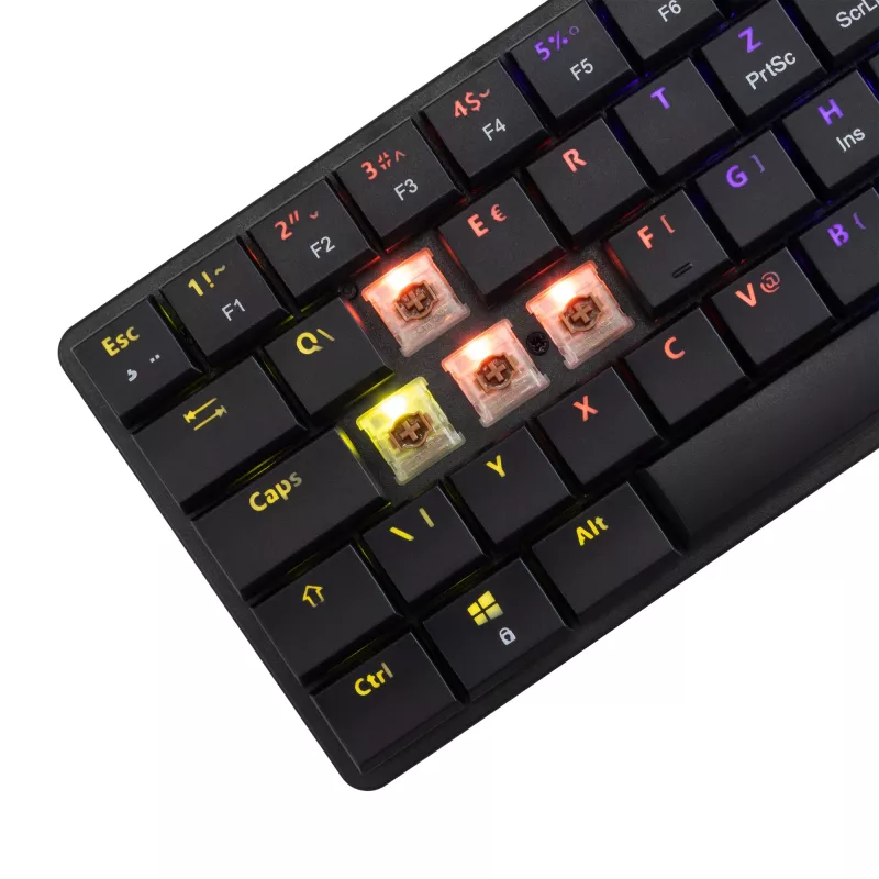 Mehāniskā tastatūra White Shark Nagamaki GK-006131 melna ar US izkārtojumu, Brown slēdži