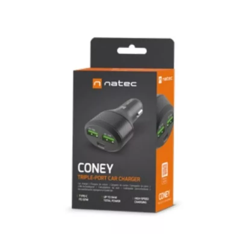 Auto lādētājs NATEC Coney NUC-1981 Universāla ātra uzlāde 12-24V