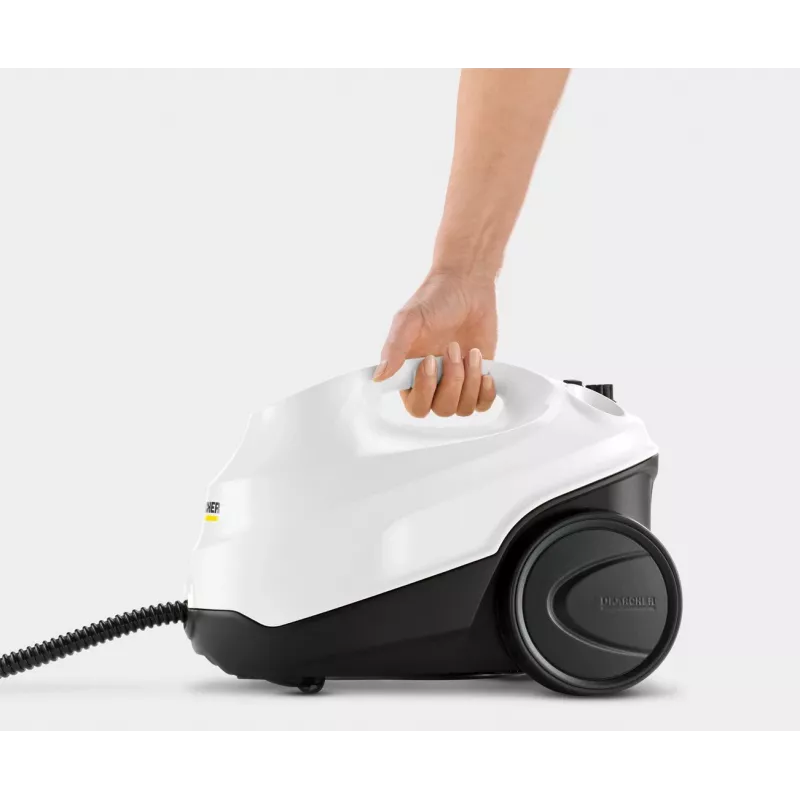 Tvaika mops Kärcher SC 3 EasyFix Plus — 1 L ūdens tvertne, 1900 W, 3,5 bāru tvaika spiediens, balts