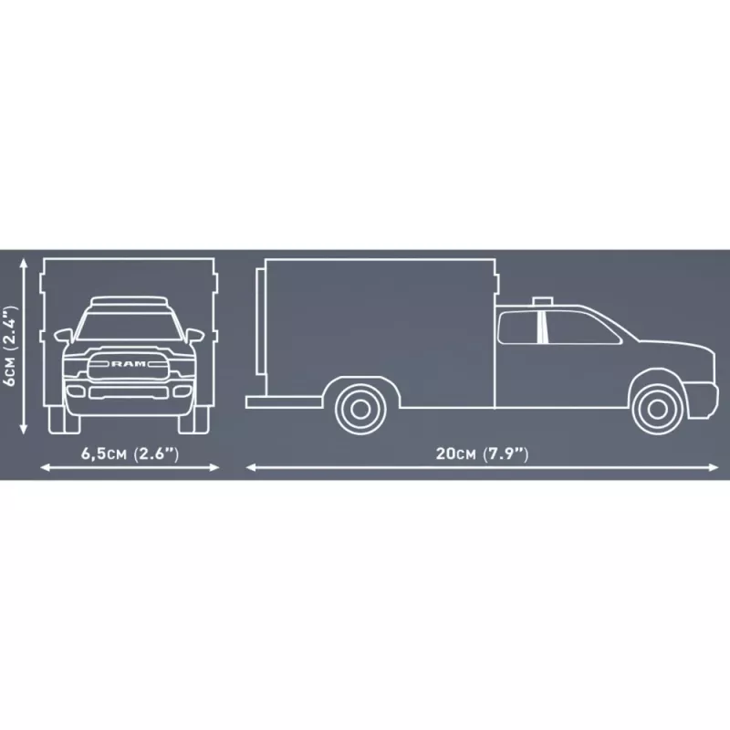 Konstruktora rotaļlieta Cobi RAM 3500 ātrās palīdzības auto modelis 24609 celtniecības bloku komplekts