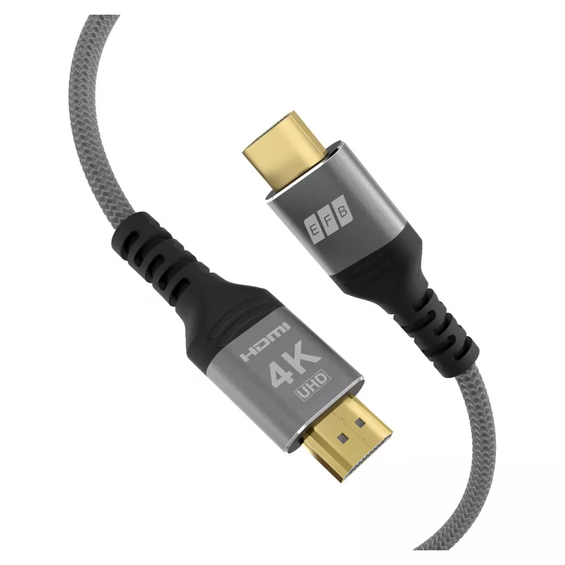 EFB Elektronik HDMI kabelis High-Speed ar Ethernet 4K60Hz pelēks - Kabelis - Digitālais/Ekrāns/Video (HDMI-20-00003)