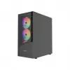 PC Case GEMBIRD Fornax 4300 Midi Tower ATX, rūdīts stikls, 2x3.5 collu nodalījumi, 3x2.5 collu nodalījumi, ARGB ventilatoru atbalsts, USB 3.2 Gen1