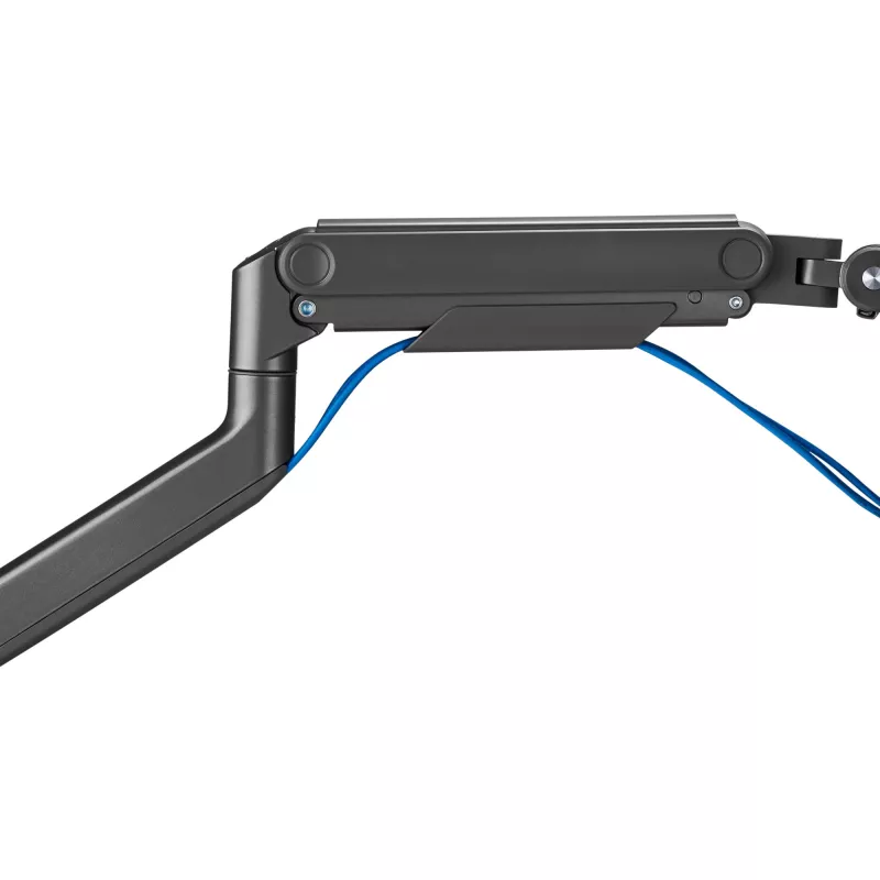 Monitora kronšteins DIGITUS Single, skava, līdz 49 collām (124,5 cm), 20 kg, VESA 75x75–100x100, slīpums -20° līdz 50°, augstumā regulējams, melns