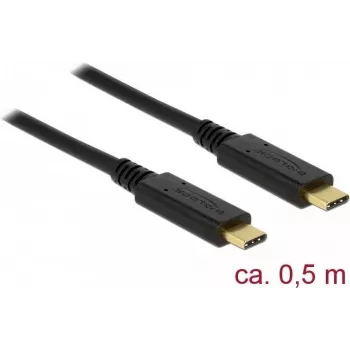 USB kabelis DeLOCK 85529 USB 3.2 Gen 2 0.5m USB C Melns