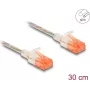 tīkla kabelis DeLOCK RJ45 Cat.6A U/UTP plāns 0.3m Transparent