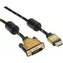Roline Gold - Video kabelis - Dual Link - HDMI / DVI - DVI-D (V) uz HDMI (V) - 2 m - Ekranēts - Melns, zelts - 4K atbalsts