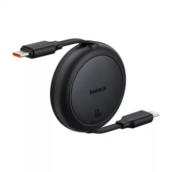 Baseus Free2Pull Mini USB-C uz USB-C USB kabelis, 60 W, 1, (melns)