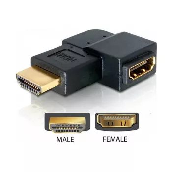 HDMI adapteris tēviņš pret sieviņu 90° pa kreisi DeLOCK 65077