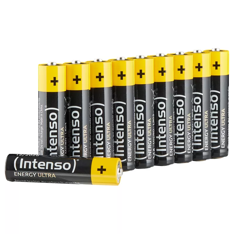 Intenso Batteries Energy Ultra AAA LR03 iepakojumā pa 10, saraušanās plēvē