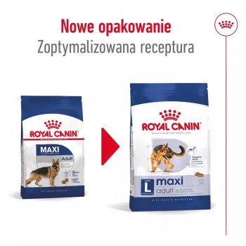 Sausā suņu barība Royal Canin Maxi Adult 15 kg — vista, 26% olbaltumvielu, 17% tauku, gremošanas atbalsts