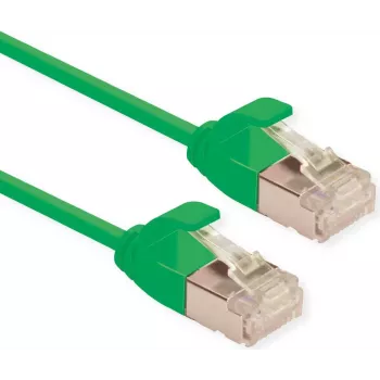 ROLINE U/FTP DataCenter komutācijas kabelis Cat.6A (EA klase), LSOH, plāns, zaļš, 0,3 m (21.15.3331)