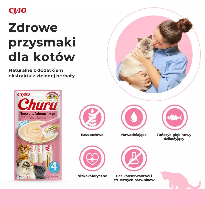 INABA Churu Tuna ar lasi - kaķu gardumi - 4x14 g