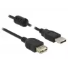 DELOCK pagarinātāja kabelis USB 2.0 Type-A spraudnis > USB 2.0 Type-A ligzda 0,5 m melns