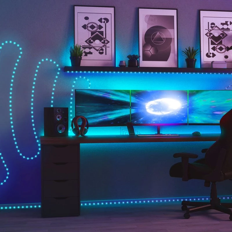 LED vītne Twinkly TWD200STP-TEU daudzkrāsains iekštelpu sloksne, 5 cm atstatums, IP20, caurspīdīgs kabelis
