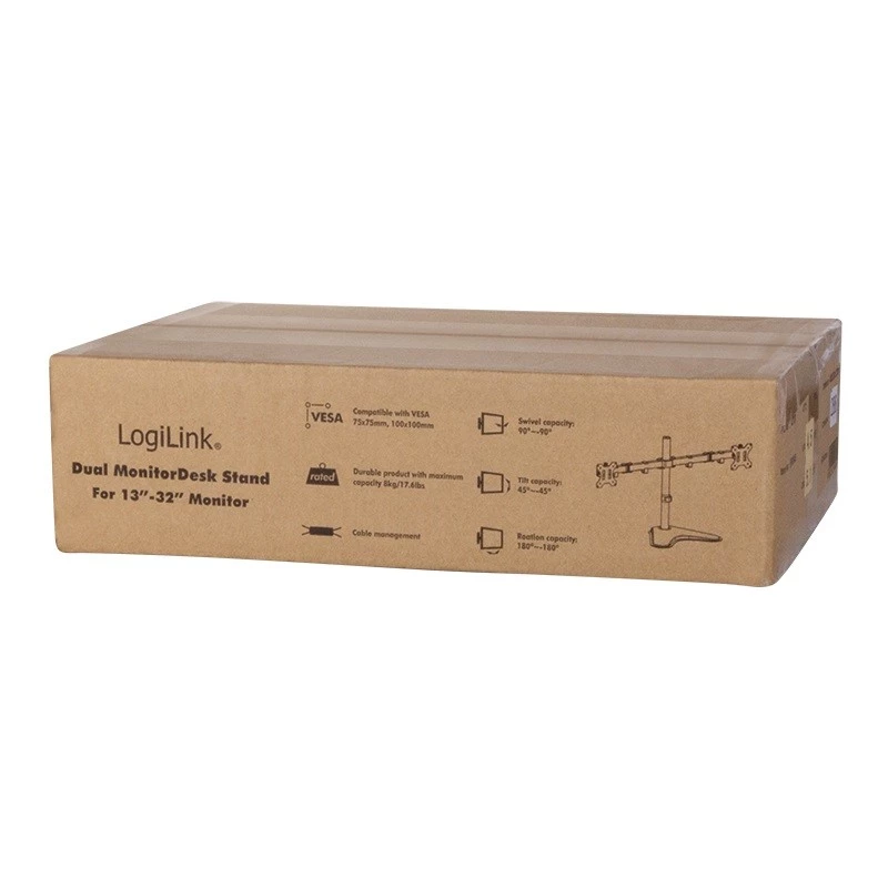 Monitora stiprinājums LogiLink BP0045 81,3 cm (32 collas) Galda Melns Nerūsējošais tērauds