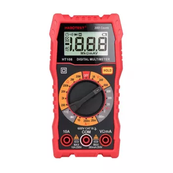 Multimetrs Habotest HT108L — līdzstrāva līdz 600 V, maiņstrāva līdz 600 V, 10 A diapazons