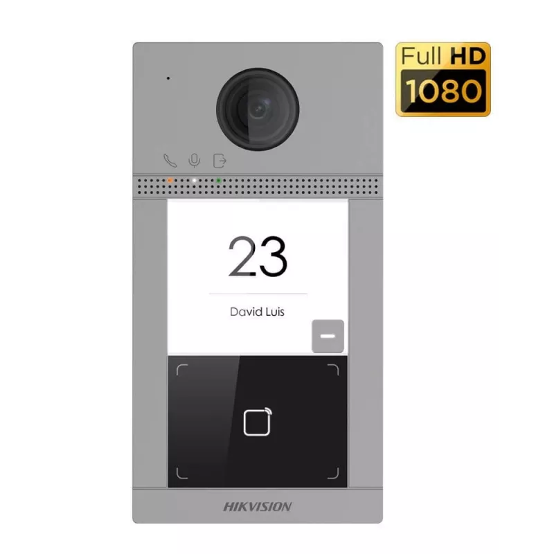 Hikvision DS-KIS604-S(C) video durvju telefona sistēma 2 MP 17,8 cm (7 inch) Melna, Pelēka, Sudraba