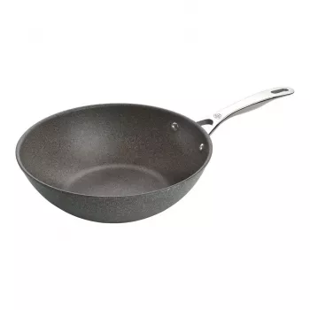 Wok/Cepšanas panna Ballarini 75002-815-0 apaļa antracīta 30 cm, alumīnija, 6-slāņu granīta/titāna nepiedegošais pārklājums