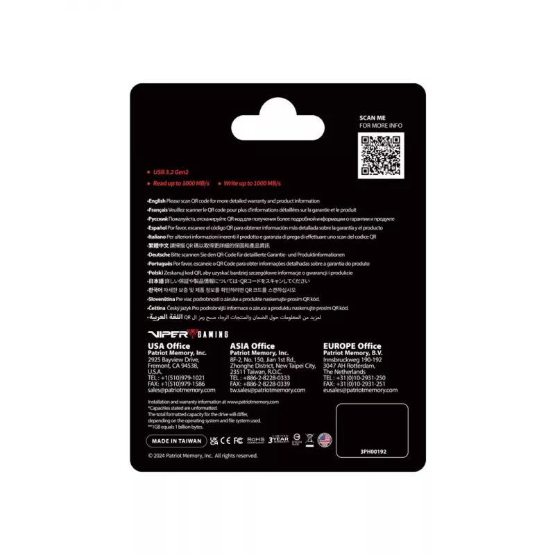 SSD disks Patriot 512GB Ārējais 2.5 collu USB 3.2 PVP30