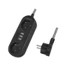 Power Extension LogiLink LPS262U 1.5m 2 AC Outlets Indoor Melns