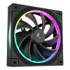 Korpusa ventilators DeepCool FL12 120 mm, PWM, 500–2150 RPM, 55 CFM, 2.82 mmH2O, FDB, multi-LED, melns