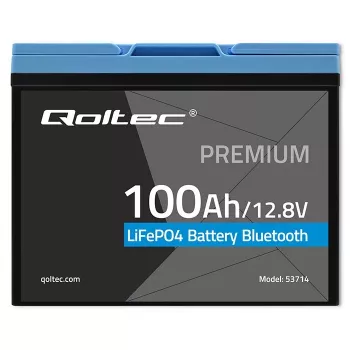 LiFePO4 akumulators QOLTEC 12.8V 100Ah ar Bluetooth — 12,8 V 100 Ah