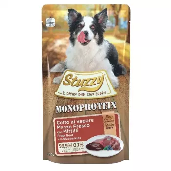 STUZZY Monoprotein Liellopu gaļa ar mellenēm — mitrā suņu barība — 150 g