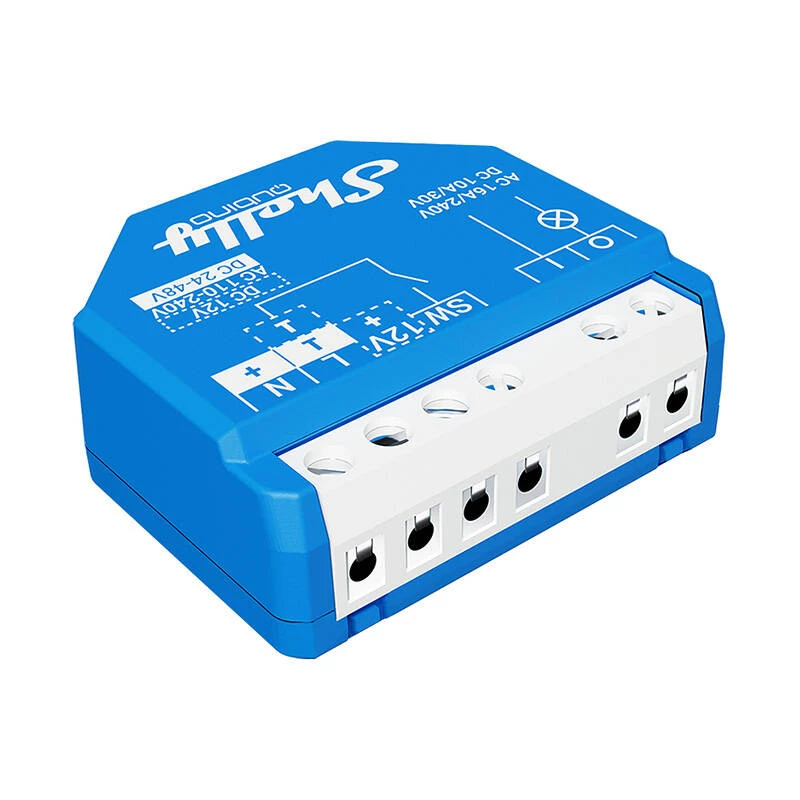Viedais relejs Shelly Qubino Wave 1 Plastmasa 110–240 V 16 A, Z-Wave 868,4 MHz, zils, stiprināms pie sienas